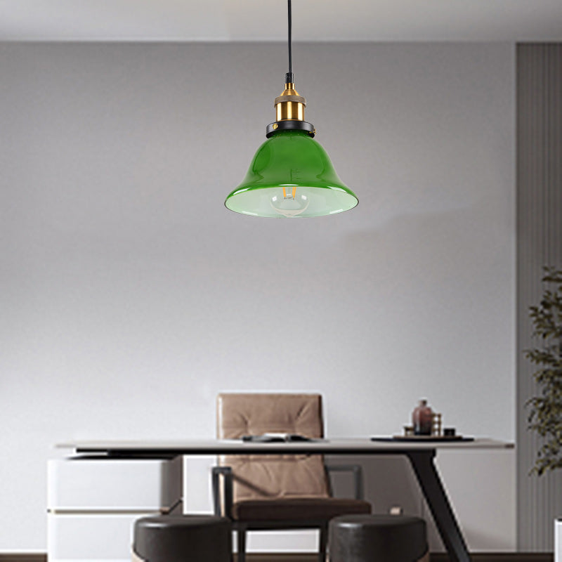 Contemporary Nordic Drum Iron Glass 1-Light Pendant Light For Living Room