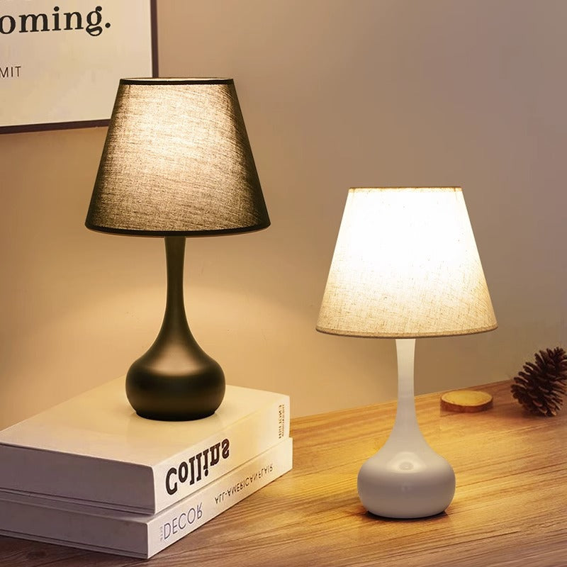 Contemporary Nordic Drum Iron Fabric 1-Light Table Lamp For Living Room