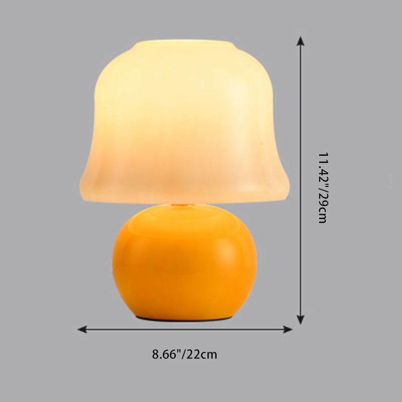 Contemporary Creative Drum Ceramic Glass 1-Light Table Lamp For Living Room