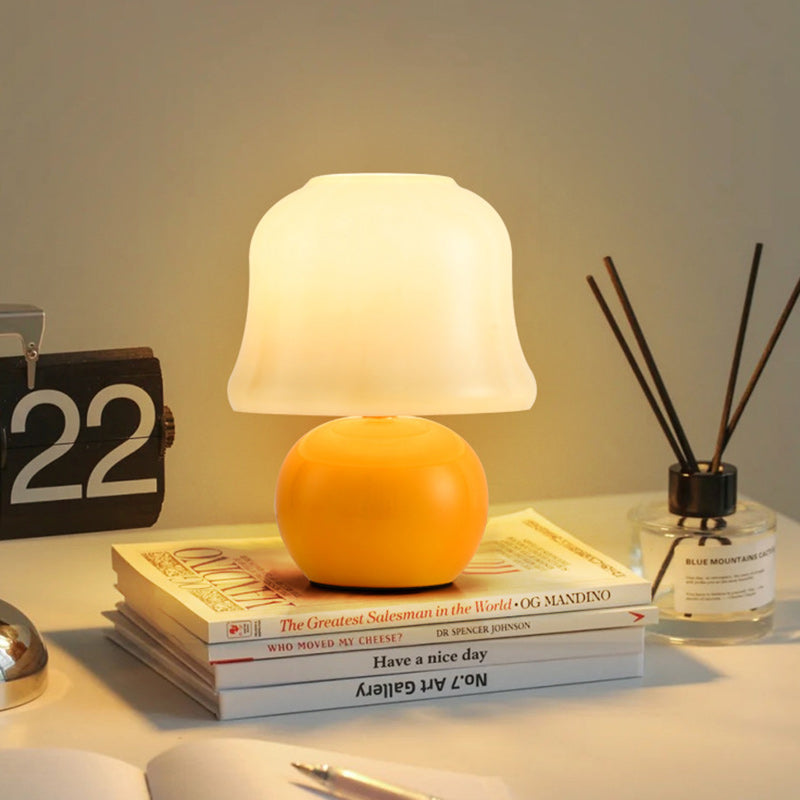 Contemporary Creative Drum Ceramic Glass 1-Light Table Lamp For Living Room