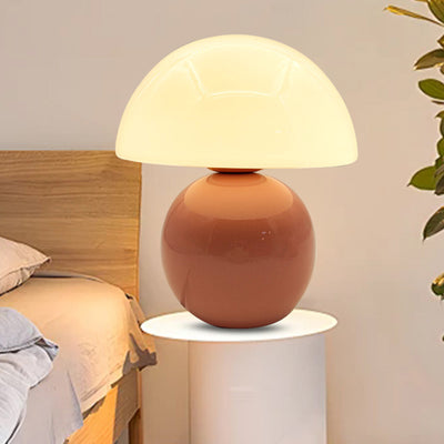 Contemporary Nordic Round Ceramic Glass 1-Light Table Lamp For Living Room