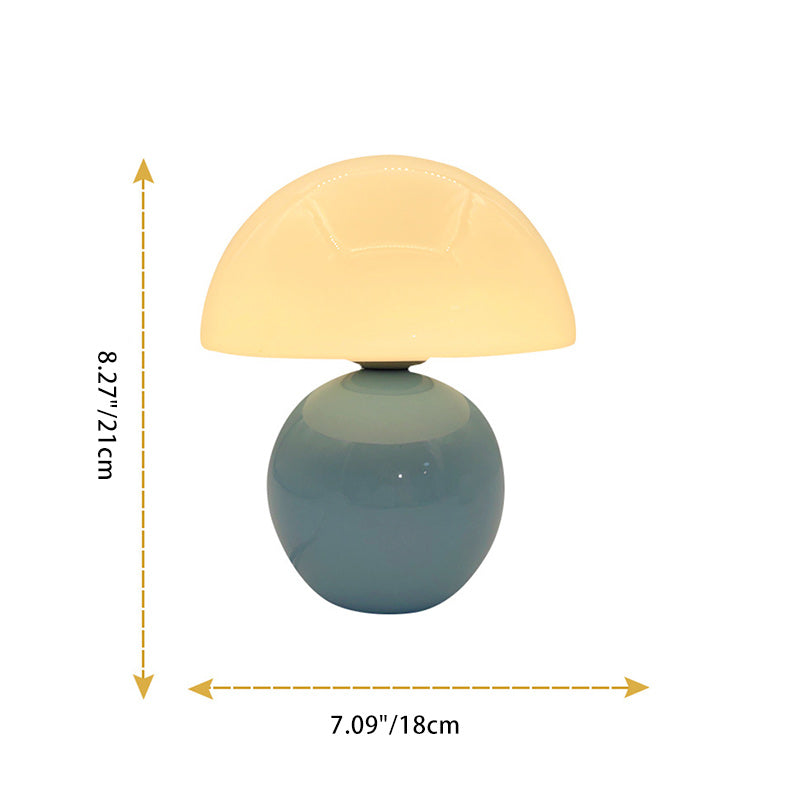 Contemporary Nordic Round Ceramic Glass 1-Light Table Lamp For Living Room