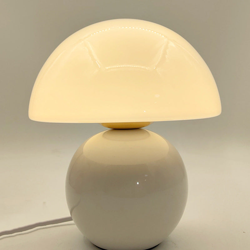 Contemporary Nordic Round Ceramic Glass 1-Light Table Lamp For Living Room