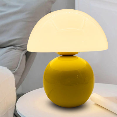 Contemporary Nordic Round Ceramic Glass 1-Light Table Lamp For Living Room