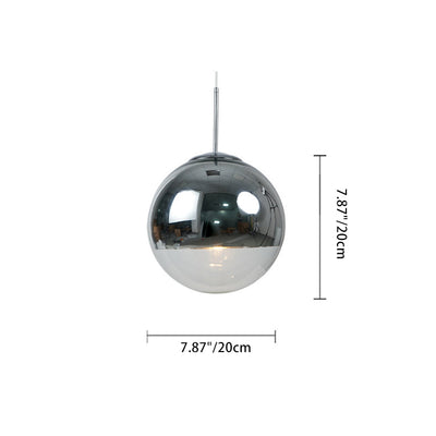 Contemporary Nordic Globe Iron Glass 1-Light Pendant Light For Living Room