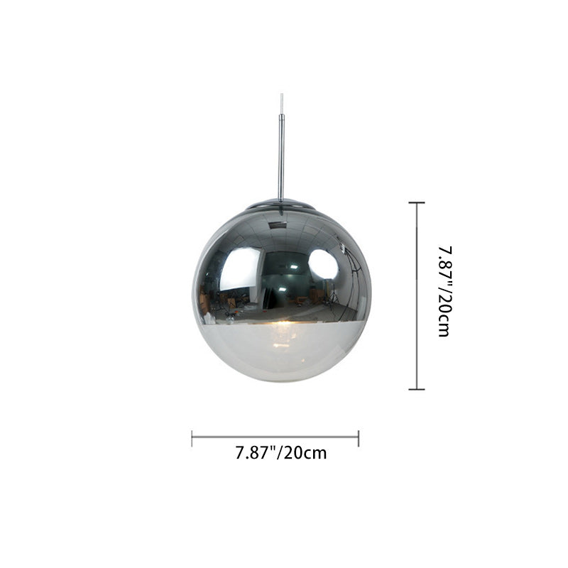 Contemporary Nordic Globe Iron Glass 1-Light Pendant Light For Living Room