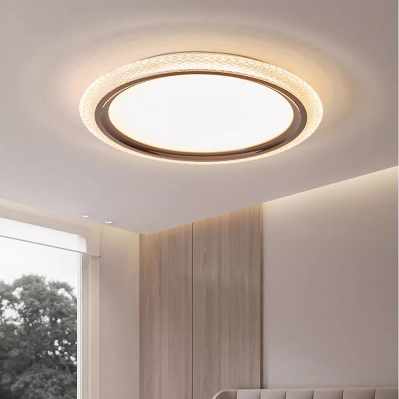 Contemporary Simplicity Round Aluminum Iron Acrylic LED Flush Mount Ceiling Light For Dining Room