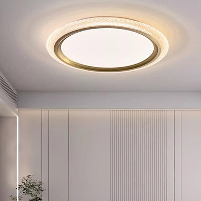 Contemporary Simplicity Round Aluminum Iron Acrylic LED Flush Mount Ceiling Light For Dining Room