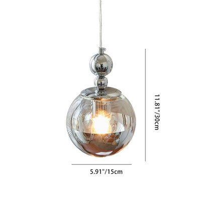 Modern Minimalist Globe Iron Glass 1-Light Pendant Light For Living Room