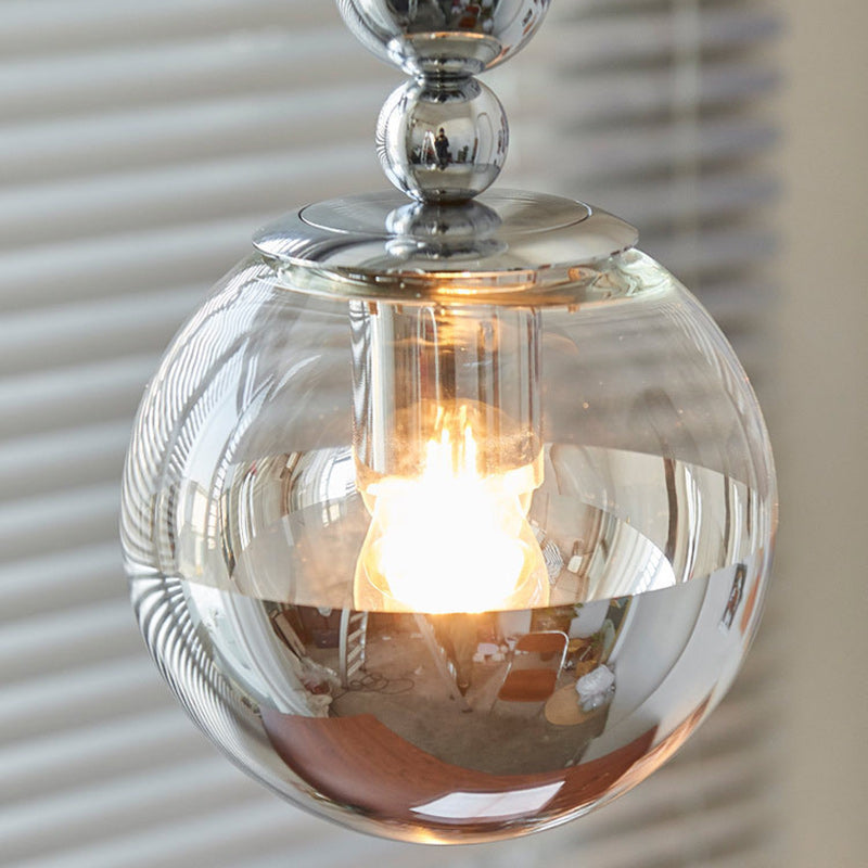 Modern Minimalist Globe Iron Glass 1-Light Pendant Light For Living Room