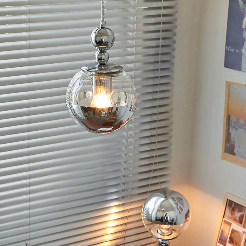 Modern Minimalist Globe Iron Glass 1-Light Pendant Light For Living Room