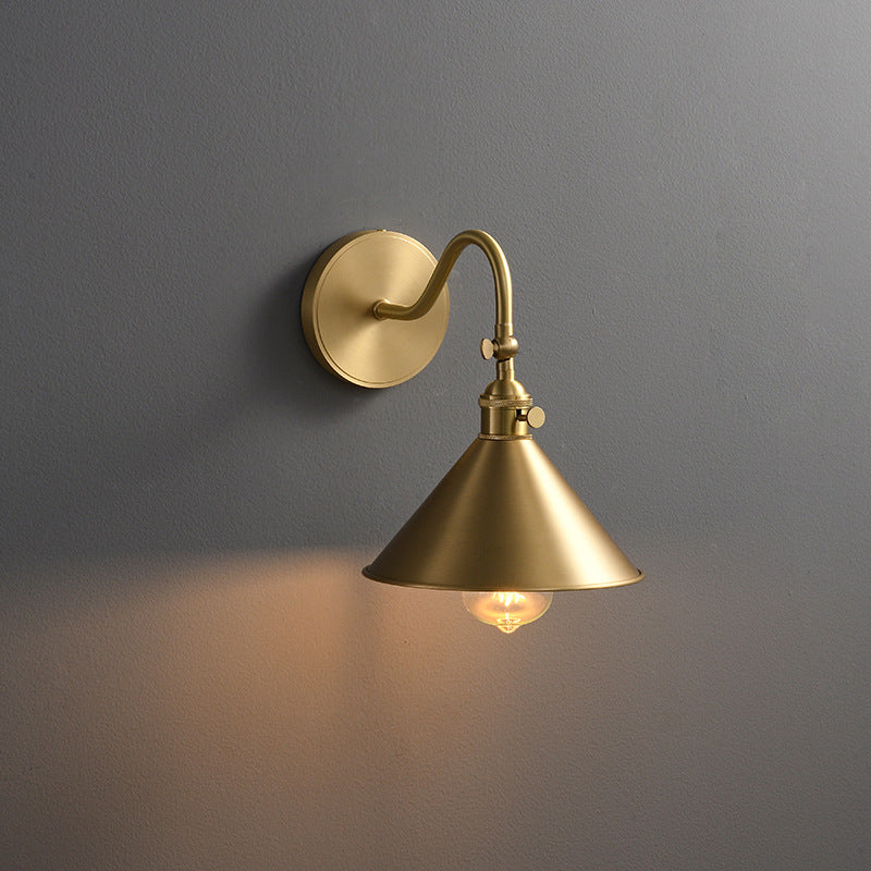 Contemporary Luxury Cone Copper 1-Light Wall Sconce Lamp For Living Room