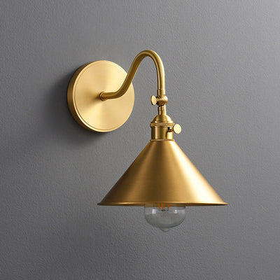 Contemporary Luxury Cone Copper 1-Light Wall Sconce Lamp For Living Room