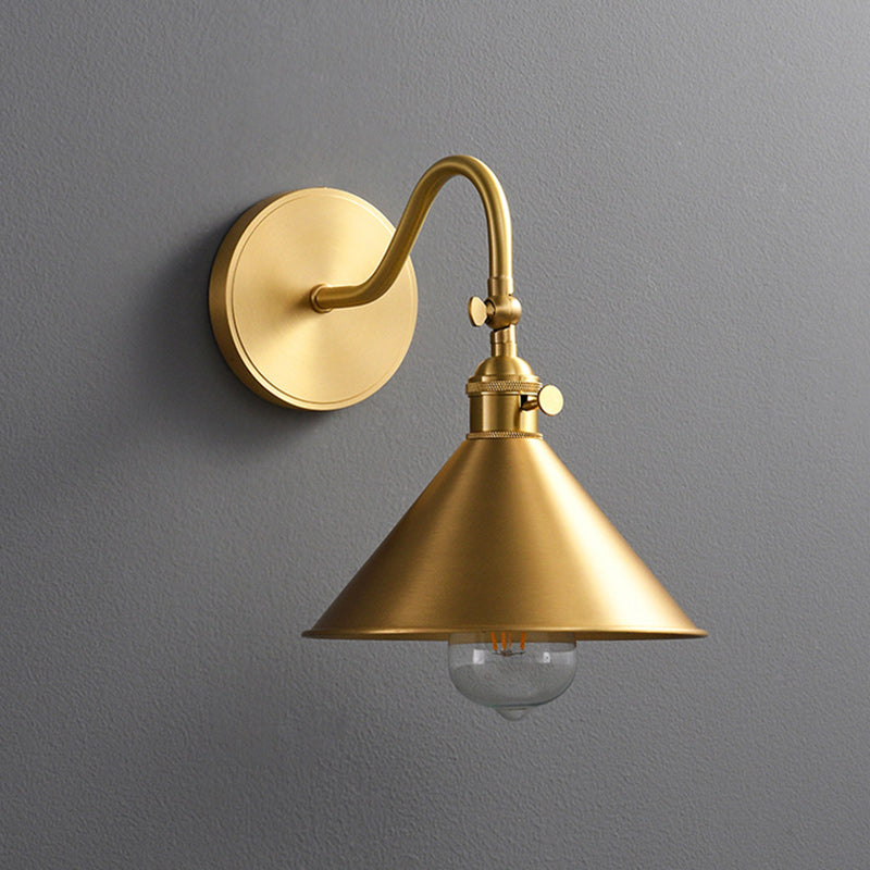 Contemporary Luxury Cone Copper 1-Light Wall Sconce Lamp For Living Room