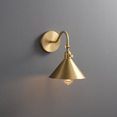 Contemporary Luxury Cone Copper 1-Light Wall Sconce Lamp For Living Room