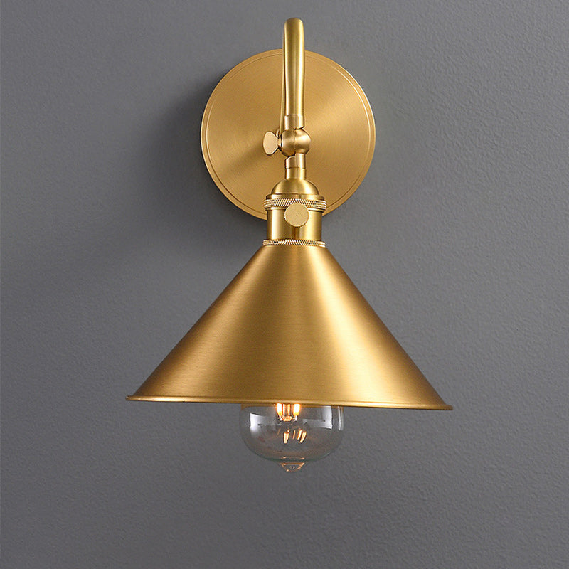 Contemporary Luxury Cone Copper 1-Light Wall Sconce Lamp For Living Room