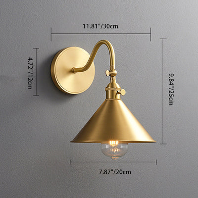 Contemporary Luxury Cone Copper 1-Light Wall Sconce Lamp For Living Room