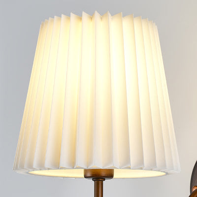 Zeitgenössische Retro-Trommel Eisen Stoff 1-Licht Wandleuchte für Wohnzimmer 