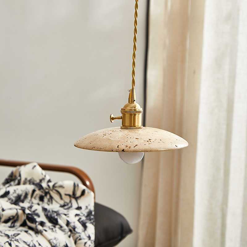 Traditional Japanese Round Iron Resin 1-Light Pendant Light For Living Room