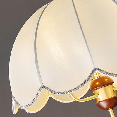 Contemporary Retro Dome Copper Fabric 3-Light Pendant Light For Living Room