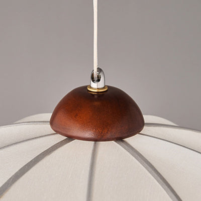 Contemporary Retro Dome Copper Fabric 3-Light Pendant Light For Living Room