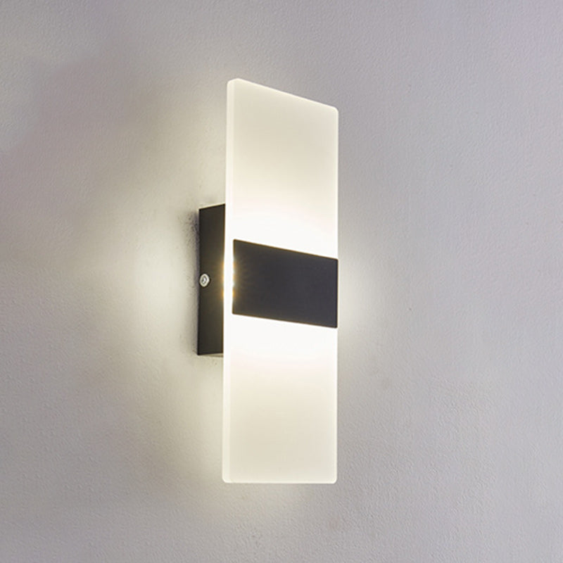 Modern Minimalist Rectangular Iron Acrylic LED Wall Sconce Lamp For Living Room