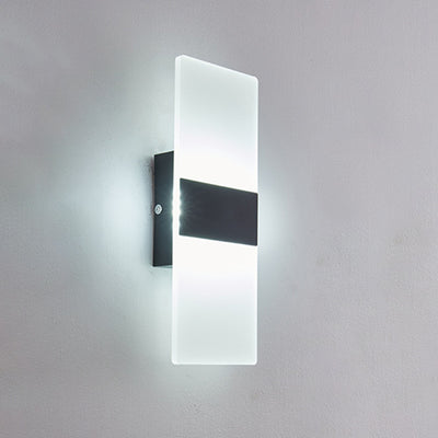 Modern Minimalist Rectangular Iron Acrylic LED Wall Sconce Lamp For Living Room