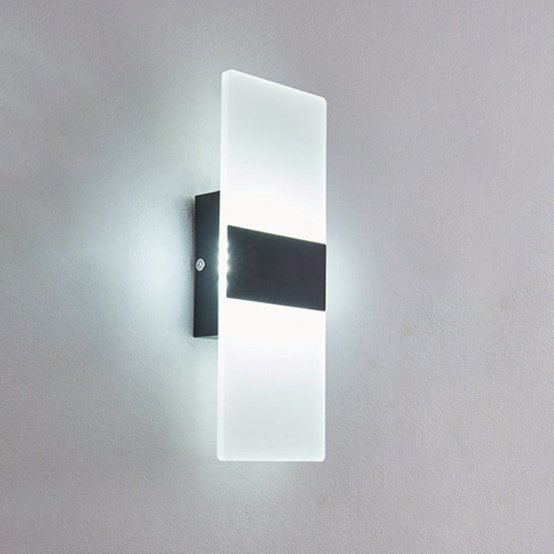 Modern Minimalist Rectangular Iron Acrylic LED Wall Sconce Lamp For Living Room