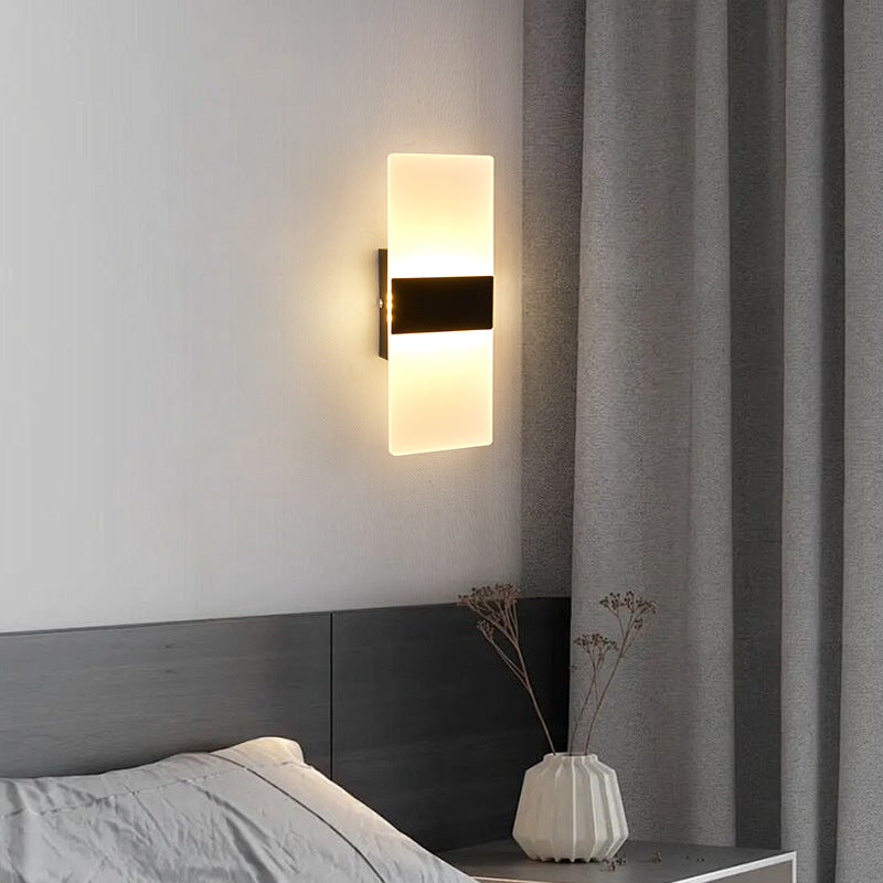 Modern Minimalist Rectangular Iron Acrylic LED Wall Sconce Lamp For Living Room