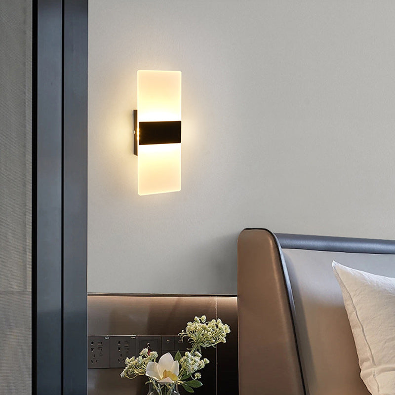 Modern Minimalist Rectangular Iron Acrylic LED Wall Sconce Lamp For Living Room