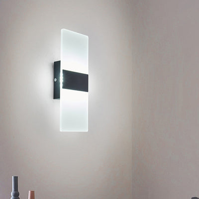 Modern Minimalist Rectangular Iron Acrylic LED Wall Sconce Lamp For Living Room