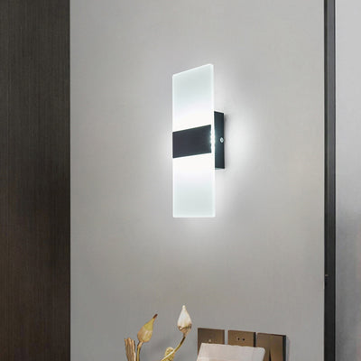 Modern Minimalist Rectangular Iron Acrylic LED Wall Sconce Lamp For Living Room