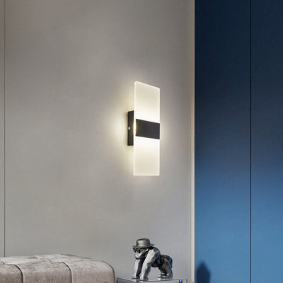 Modern Minimalist Rectangular Iron Acrylic LED Wall Sconce Lamp For Living Room