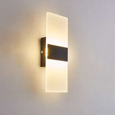 Modern Minimalist Rectangular Iron Acrylic LED Wall Sconce Lamp For Living Room