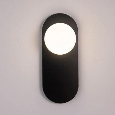 Contemporary Creative Oval Iron Glass 1-Light Wall Sconce Lamp For Living Room