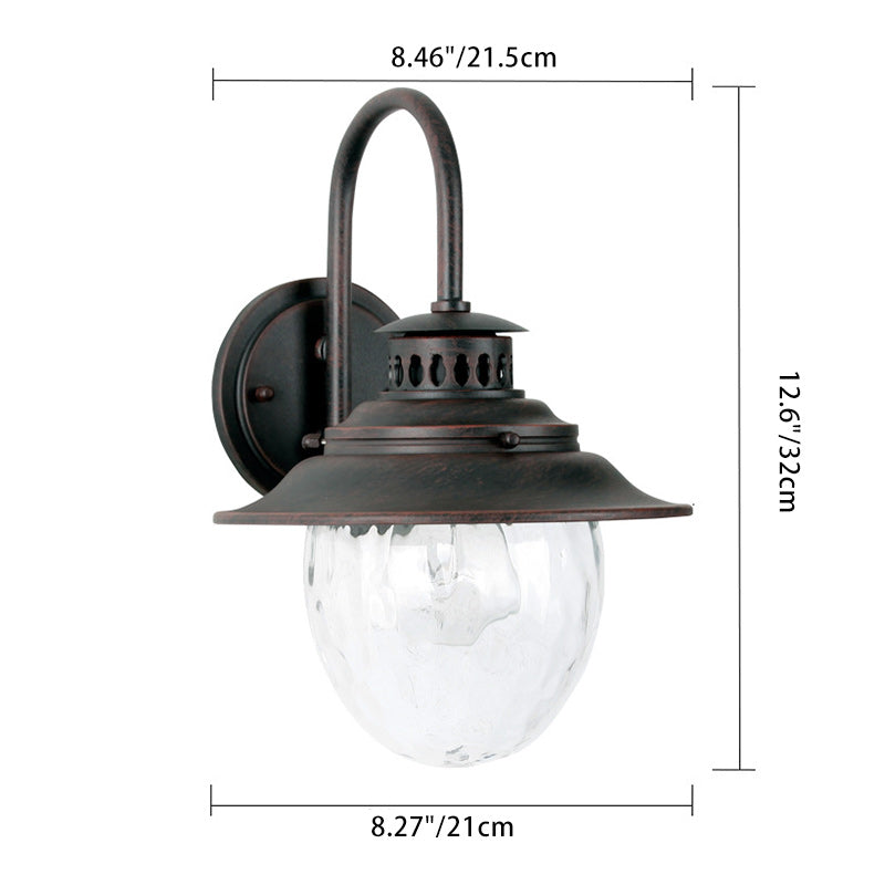 Contemporary Industrial Oval Aluminum Glass 1-Light Wall Sconce Lamp For Garden