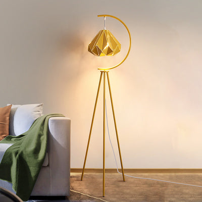 Contemporary Creative Diamond Steel Iron 1-Light Standing Floor Lamp For Living Room