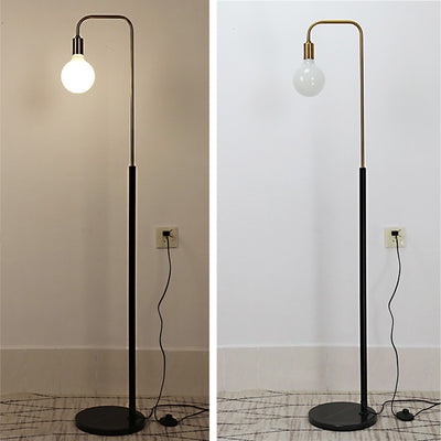 Contemporary Nordic Column Iron Marble Glass 1-Light Standing Floor Lamp For Living Room