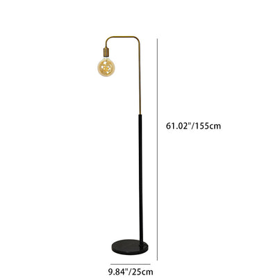 Contemporary Nordic Column Iron Marble Glass 1-Light Standing Floor Lamp For Living Room