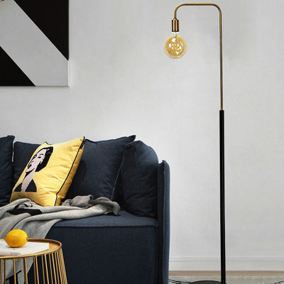 Contemporary Nordic Column Iron Marble Glass 1-Light Standing Floor Lamp For Living Room