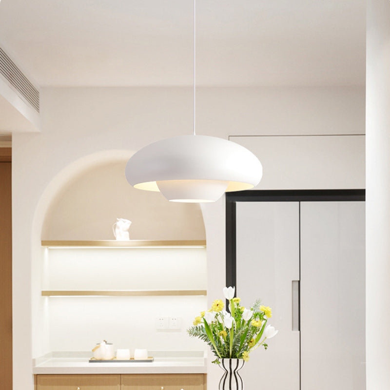 Modern Minimalist Round Aluminum 1-Light Pendant Light For Living Room