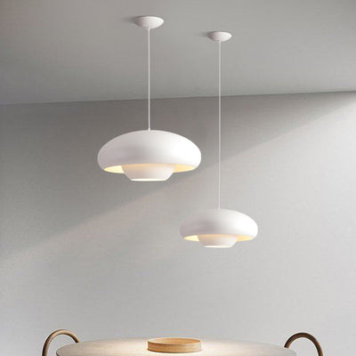 Modern Minimalist Round Aluminum 1-Light Pendant Light For Living Room