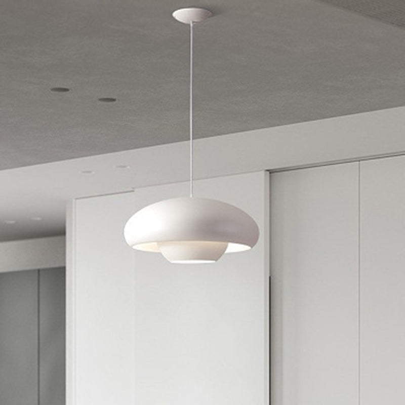 Modern Minimalist Round Aluminum 1-Light Pendant Light For Living Room