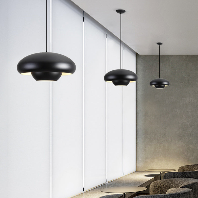 Modern Minimalist Round Aluminum 1-Light Pendant Light For Living Room