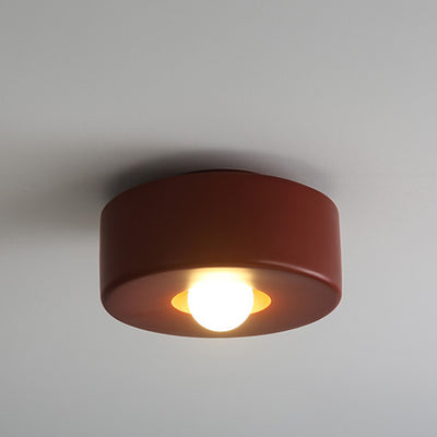 Contemporary Nordic Cylinder Resin 1-Light Flush Mount Ceiling Light For Living Room