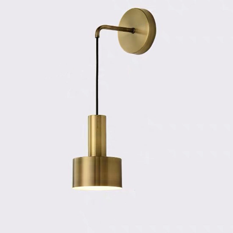 Modern Minimalist Cylinder Iron 1-Light Wall Sconce Lamp For Living Room