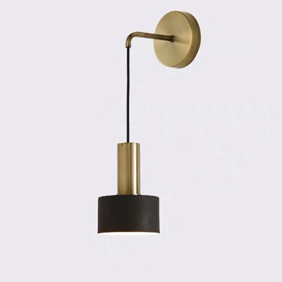 Modern Minimalist Cylinder Iron 1-Light Wall Sconce Lamp For Living Room