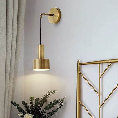 Modern Minimalist Cylinder Iron 1-Light Wall Sconce Lamp For Living Room