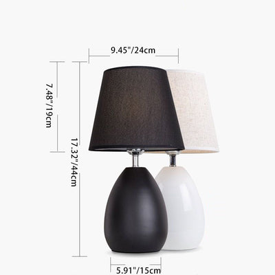 Contemporary Nordic Drum Iron Fabric 1-Light Table Lamp For Living Room