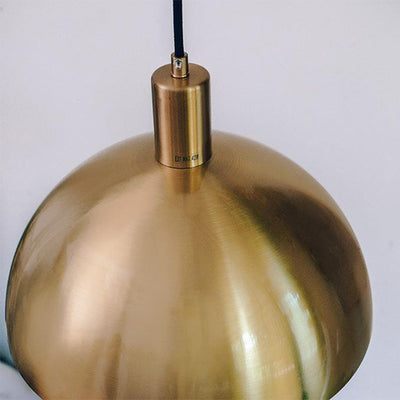 Contemporary Nordic Dome Copper 1-Light Pendant Light For Living Room